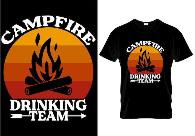 Дизайн футболки команды campfire drinking team