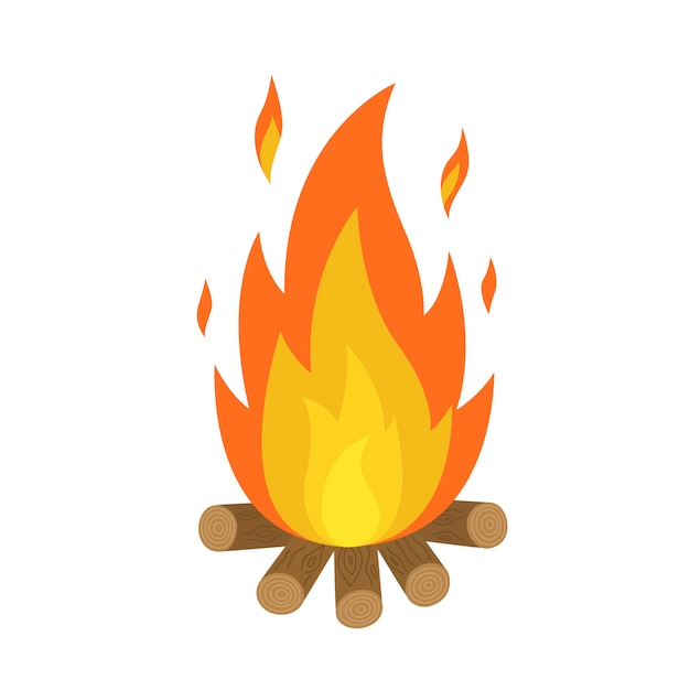 Campfire flames isolated