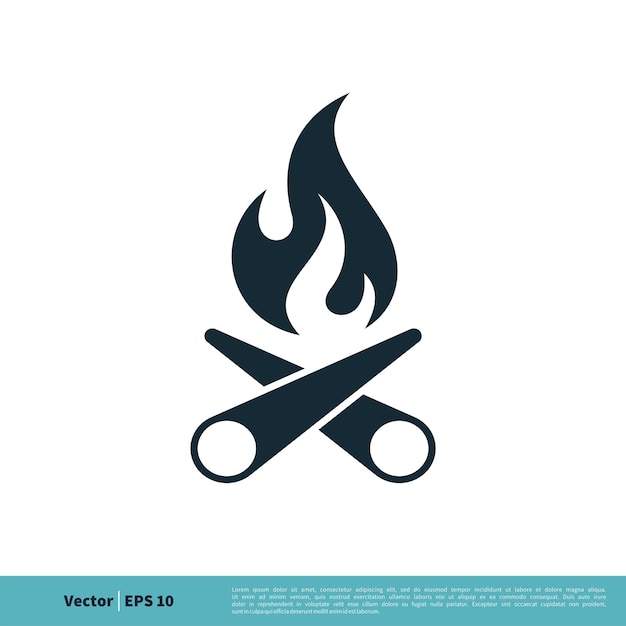 Campfire Icon Vector Logo Template Illustration Design Vector EPS 10