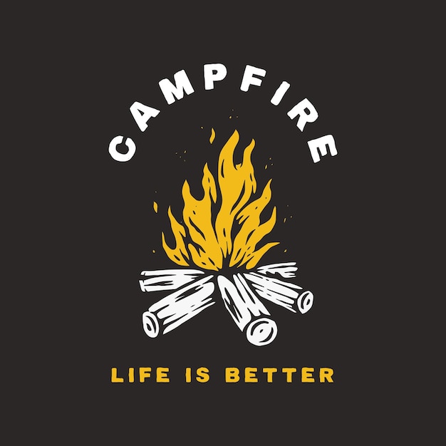 Vector campfire illustration