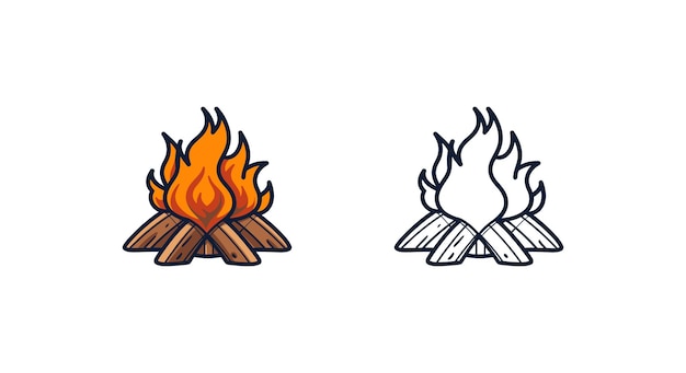 Campfire Light Illustrations Warm and Illuminating Vector Art for Cozy Campfire Scenes