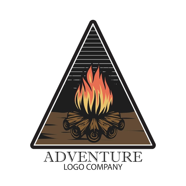 Vector campfire logo design for logo badge and other uses