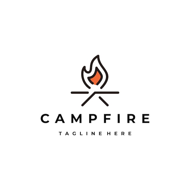 Campfire logo design vector template