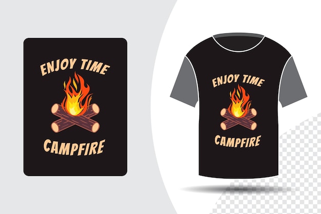 Vector campfire t-shirt print design