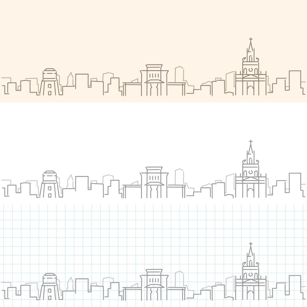 Vector campinas hand drawn profile skyline