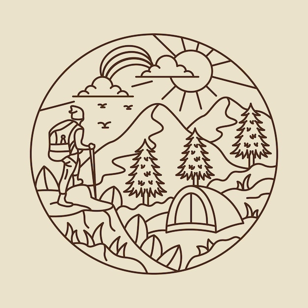 Camping adventure graphic illustration