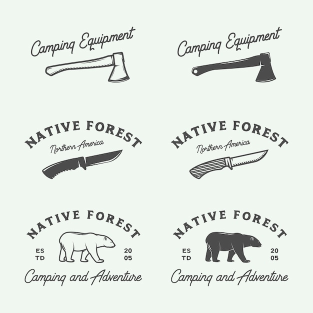 Camping adventure logos