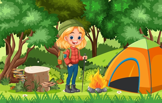 Camping avontuur in het bos