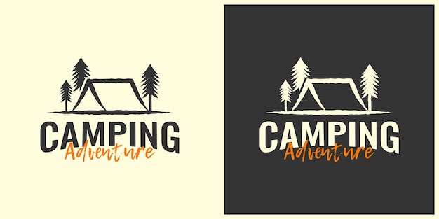 Camping avontuur logo illustratie sjabloonontwerp