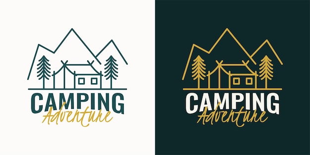 Camping avontuur logo sjabloonontwerp