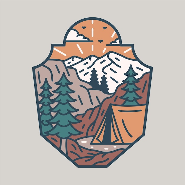 Camping and beauty nature graphic illustration vector art tshirt design