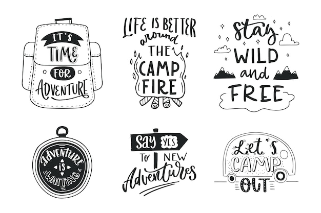 Camping belettering collectie