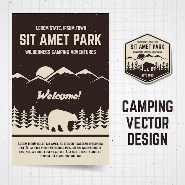 Camping brochure en label.