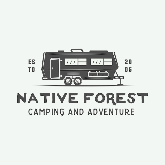 Camping buiten en avontuur logo