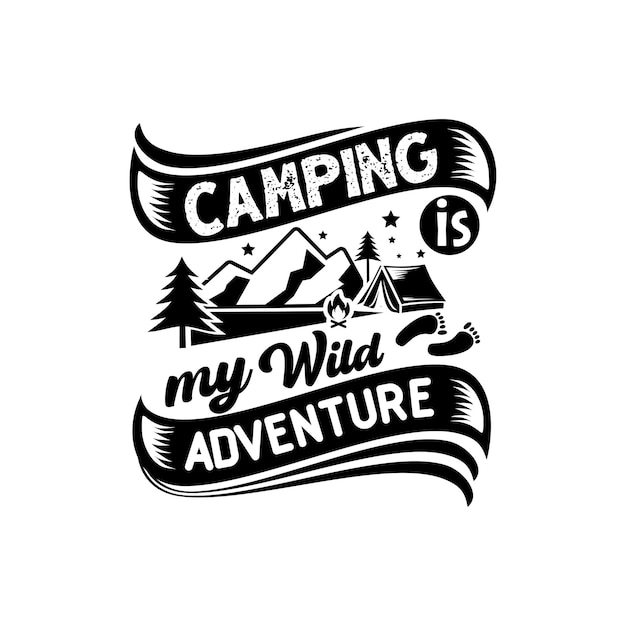 Camping citaten svg ontwerp belettering vector