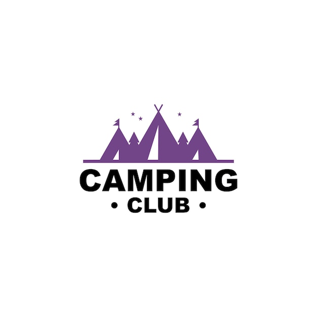 Camping Club. Vector illustration. Concept for shirt or logo, print, stamp or tee. Vintage typograph