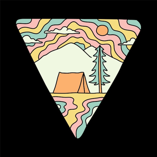 Camping colorful graphic illustration vector art tshirt design