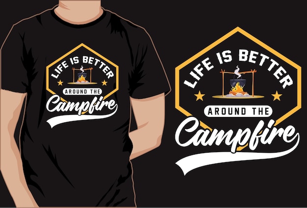 Camping colorful vintage typography vector design for print on demand