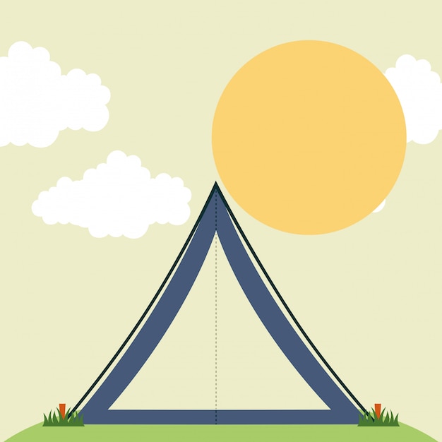 camping design over sky background vector  illustration 