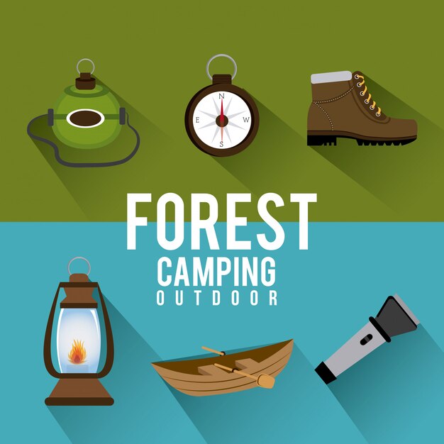 Vector camping design.