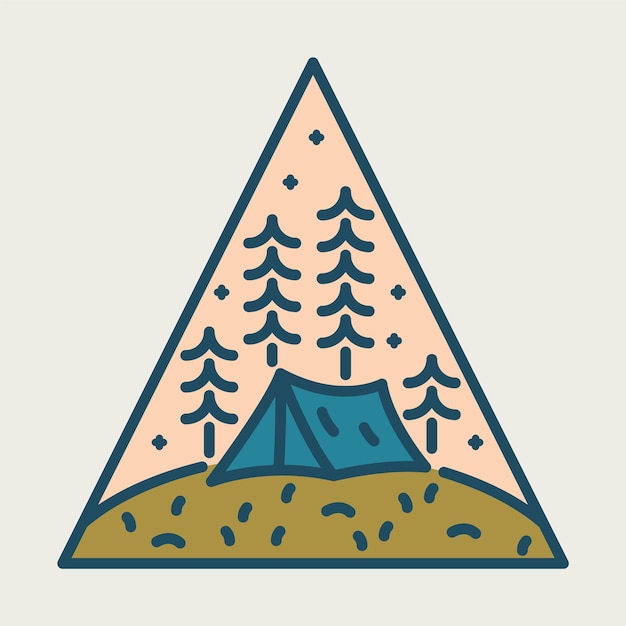 Camping driehoek grafische illustratie vector kunst tshirt ontwerp