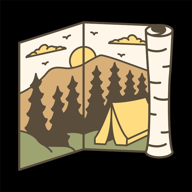 Camping en avontuur grafische illustratie vector kunst tshirt ontwerp