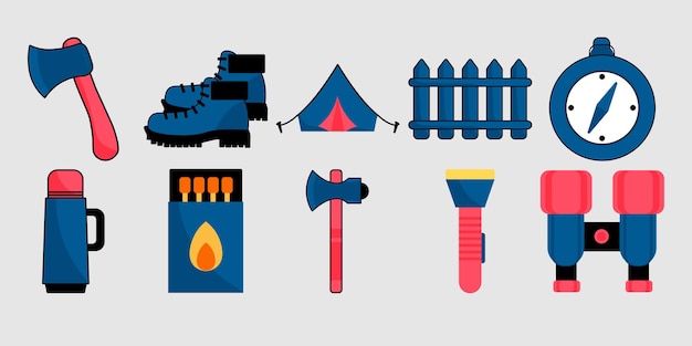 Camping Equipment Illustration