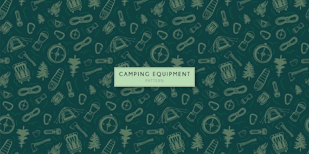 Vector camping equipment pattern