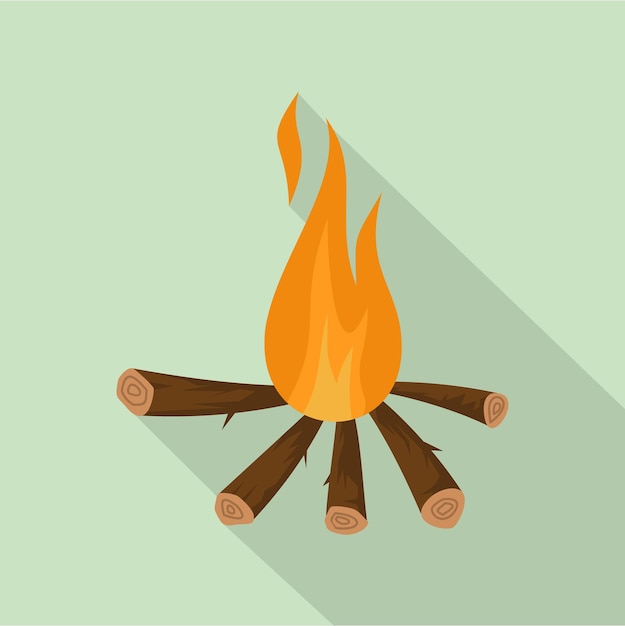 キャンプの火のアイコン Web デザインのためのキャンプの火のベクトルのアイコンのフラットの図