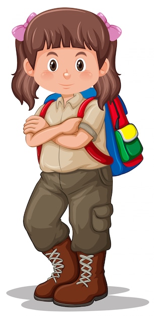 A camping girl character