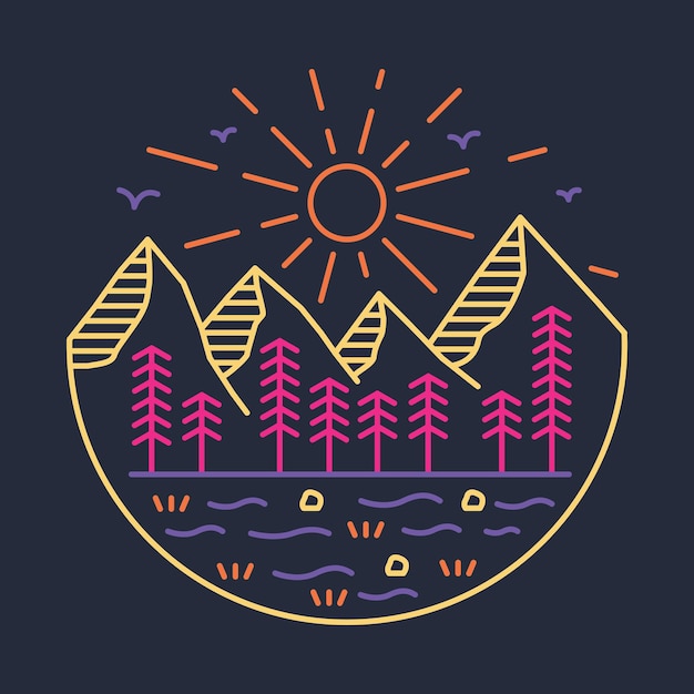 Camping in the good nature graphic illustration vector art tshirt design