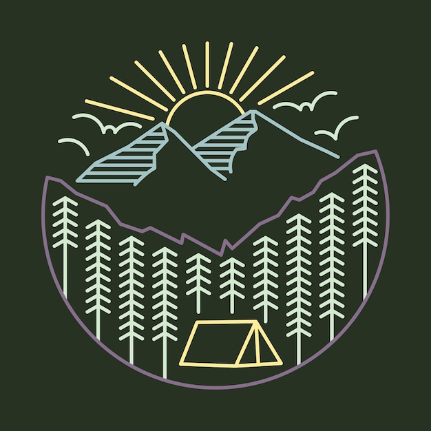 Vector camping in the good nature graphic illustration vector art tshirt design