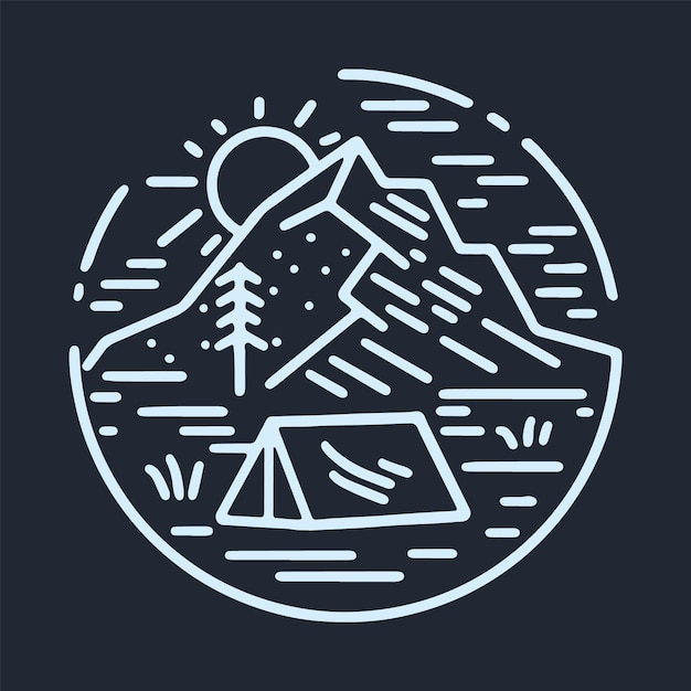 Vector camping and good nature graphic illustration vector art tshirt design