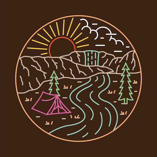 Vector camping graphic illustration vector art tshirt design