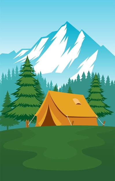 Camping grond ontwerp platte vector