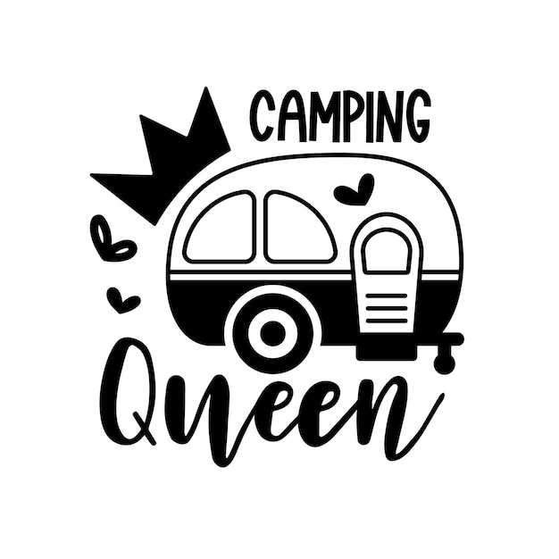 Camping Hand drawn motivation lettering phrase in modern calligraphy style