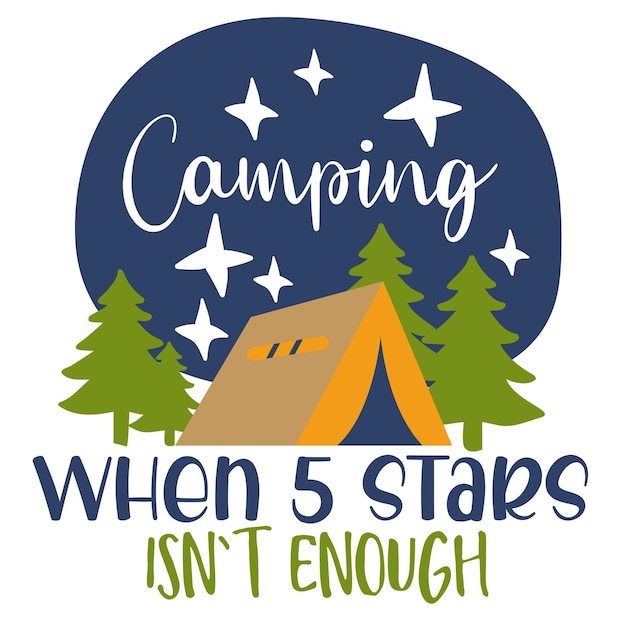 Camping handgeschreven letters Geestelijke gezondheid citaat Moderne typografische slogan Vector illustratie