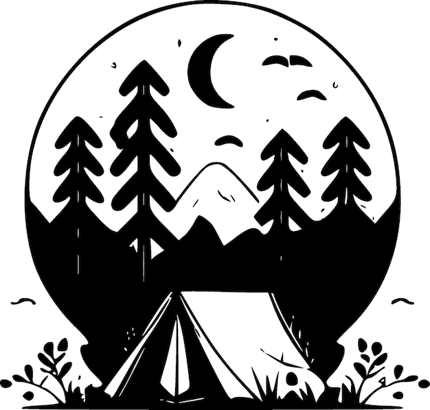 Vector camping high quality vector logo vector illustration ideal for tshirt graphic