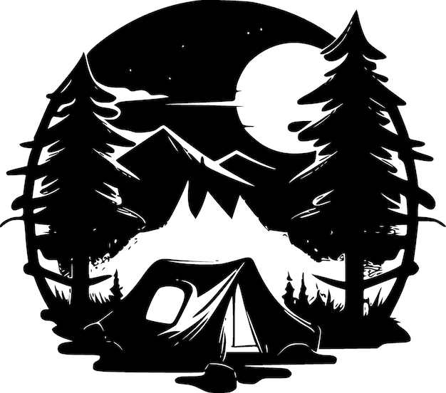 Vector camping high quality vector logo vector illustration ideal for tshirt graphic