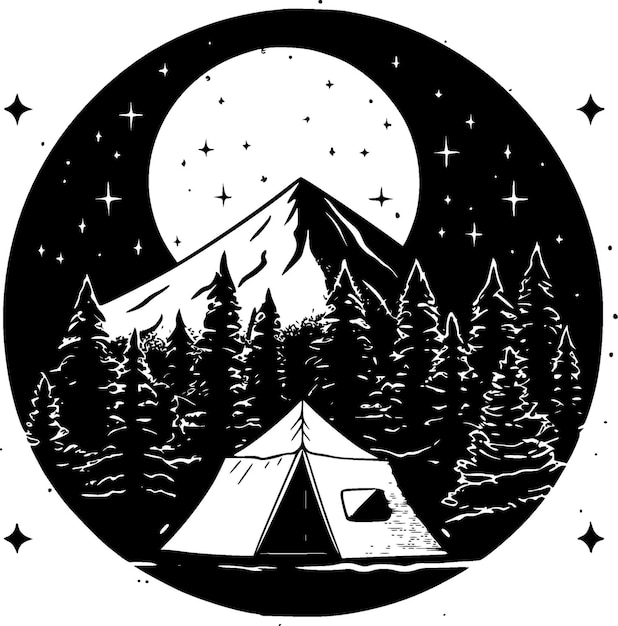 Camping High Quality Vector Logo Vector illustration ideal for Tshirt graphic