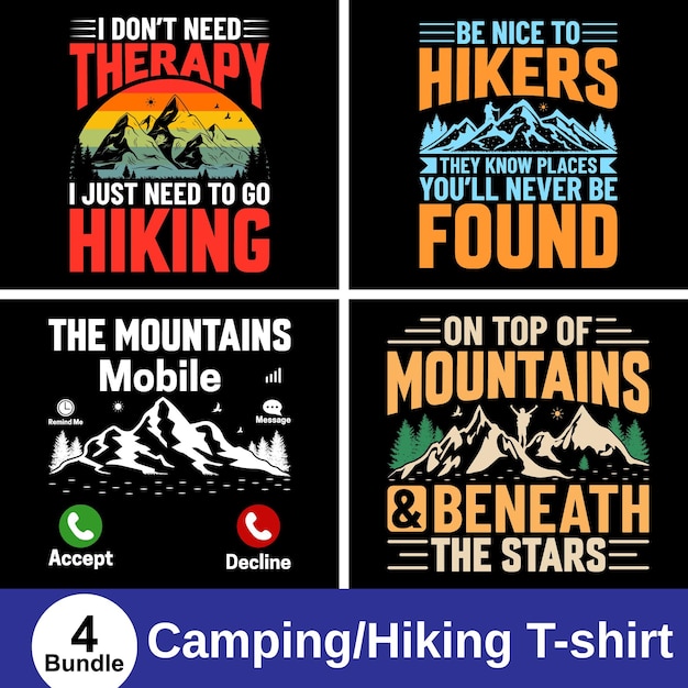 Camping or hiking lover t-shirt design vector. use for t-shirt, mugs, stickers, cards, etc.