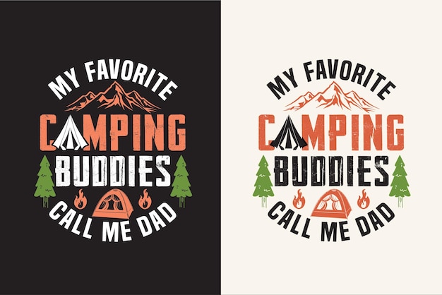 Vector camping hiking retro vintage sunset for camping t shirt