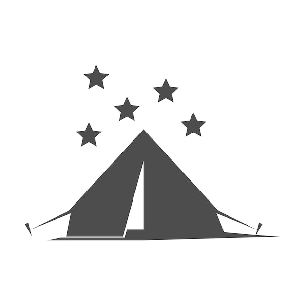 Vector camping icon logo design illustration template