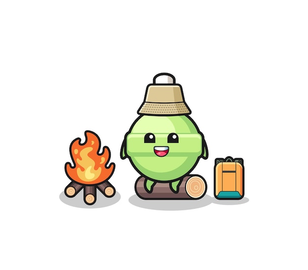 Camping illustration of the lollipop cartoon , cute design