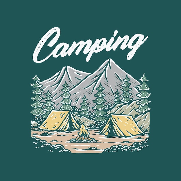 Vector camping illustration