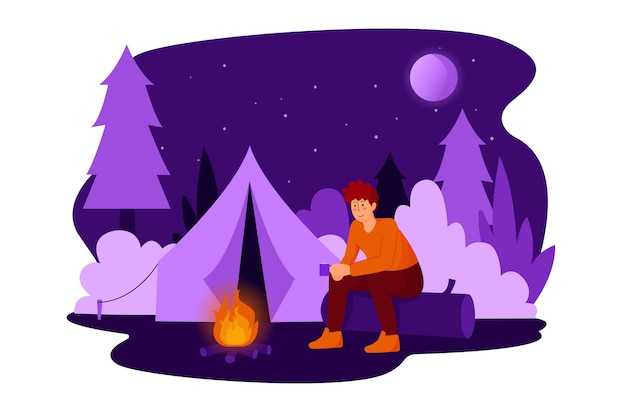 Vector camping illustration