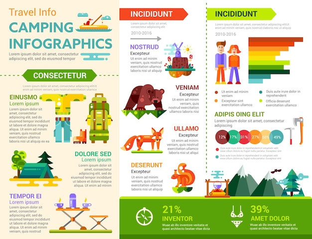 Camping infographics