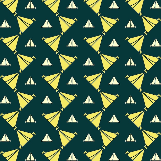 Vector camping interesting trendy multicolor repeating pattern vector illustration yellow design