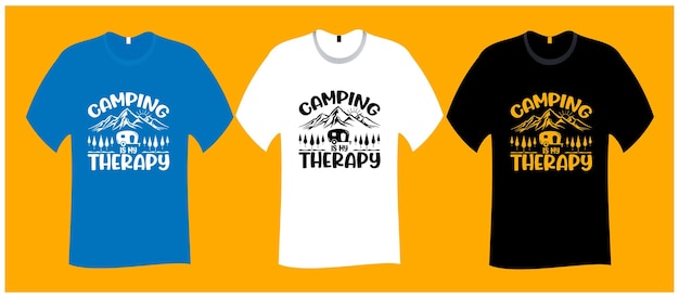 Camping is mijn therapie svg gesneden bestand t shirt design