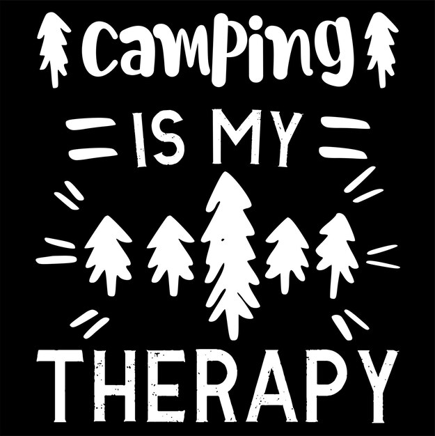 Camping is My Therapy SVG Tシャツデザイン